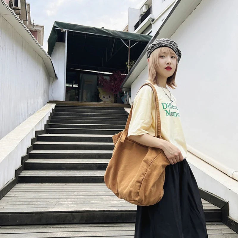 Canvas Tote Bag – Large Crossbody Shoulder Bag for Women