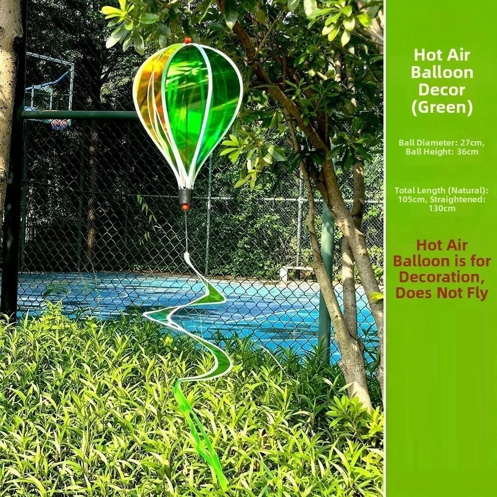 Rainbow Hot Air Balloon Wind Spinner – 36cm Kinetic Garden Decor