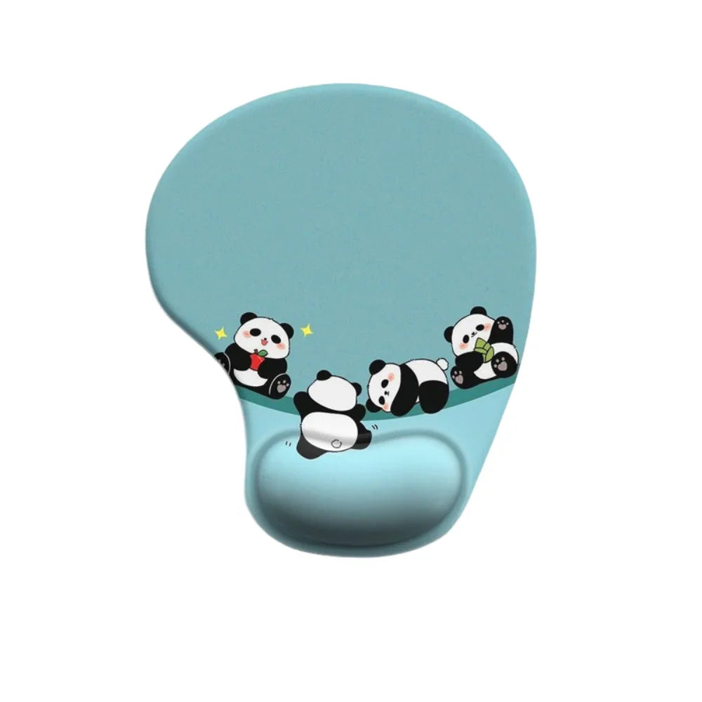 Cartoon Animal Mouse Pad with Ergonomic Silicone Wrist Rest
