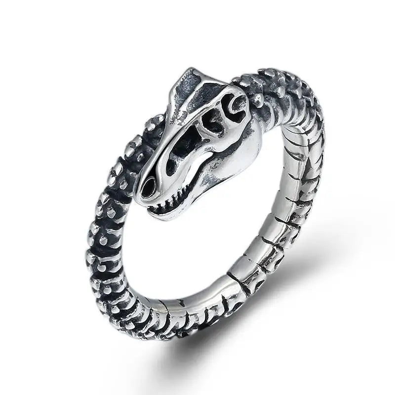 Vintage Punk Adjustable Ring – Eagle Tiger Snake Charm
