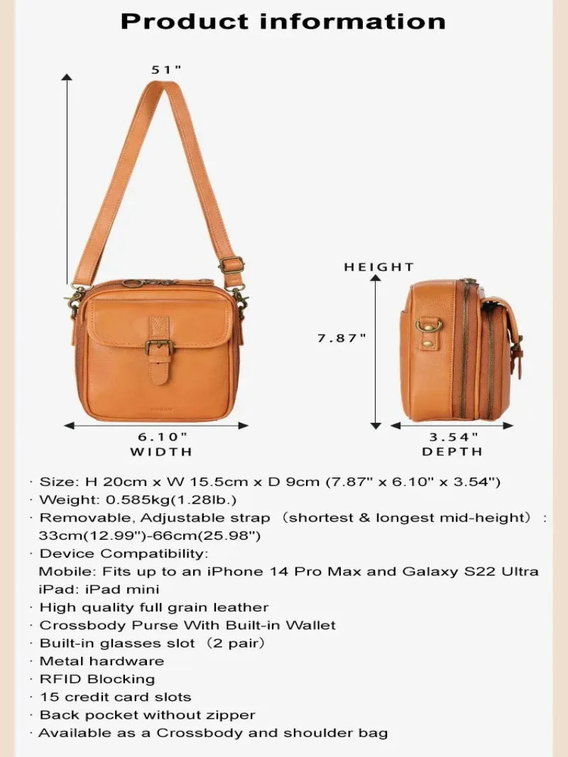 Women's Retro Crossbody Bag – Large Capacity Shoulder Bag