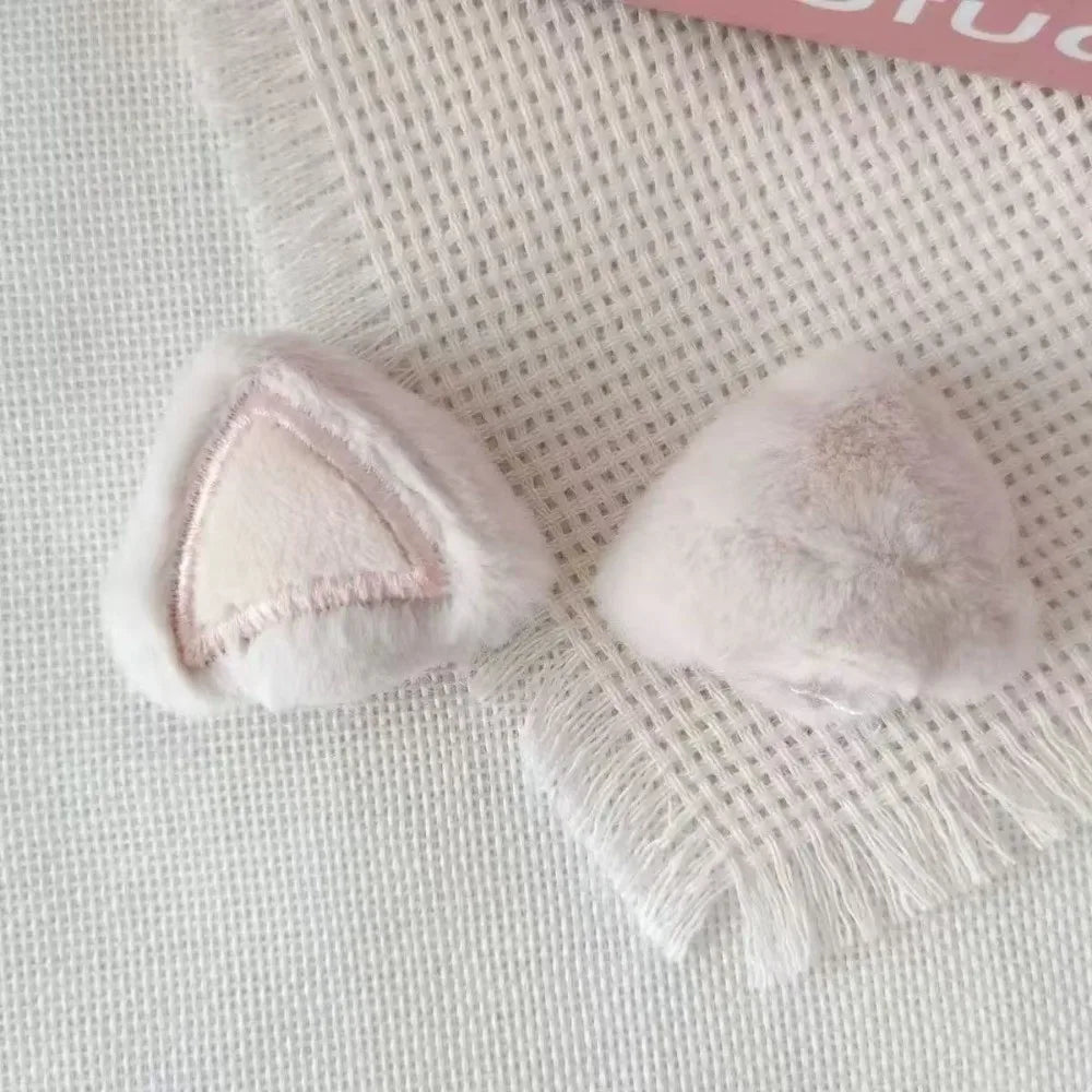 2PCS Plush Cat & Rabbit Ear DIY Patches for Hats & Headbands
