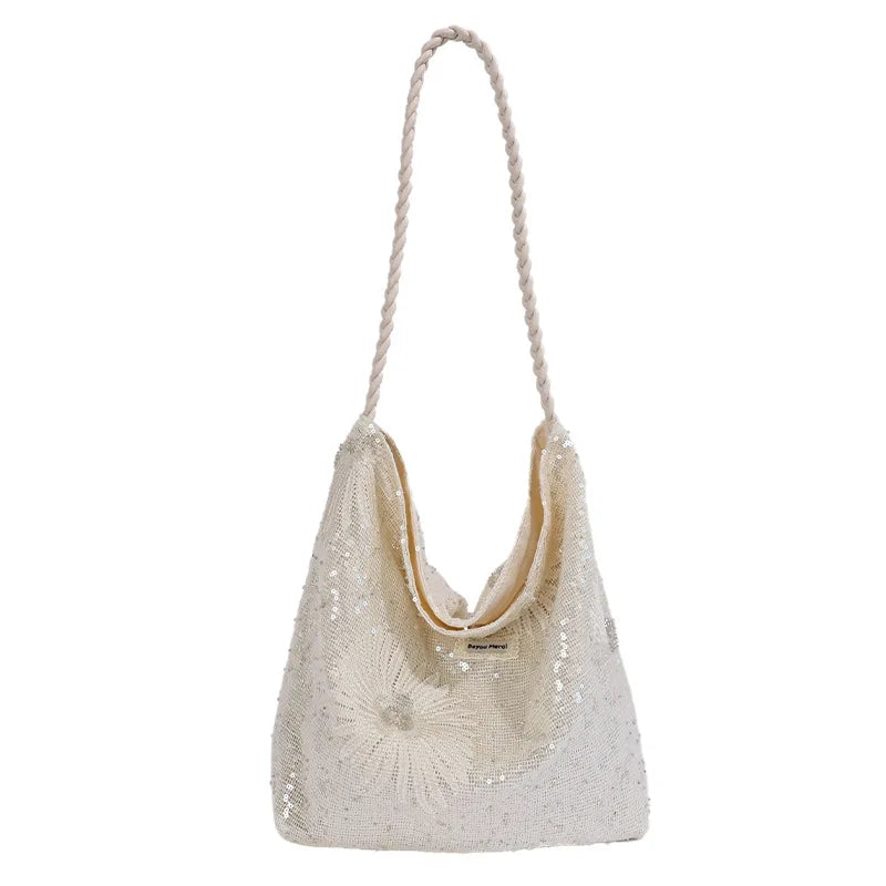 Women Floral Canvas Tote Bag – Large Capacity Shoulder Bag