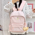 Nixie Plaid Backpack – Korean Style Teen Girls School Bag