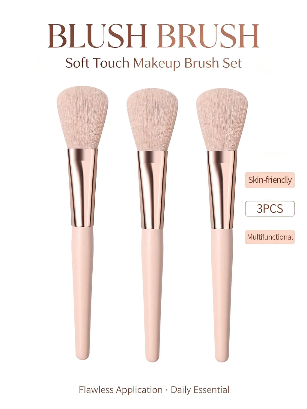 3-Piece Soft Fluffy Blush Brush Set – Highlight & Contour