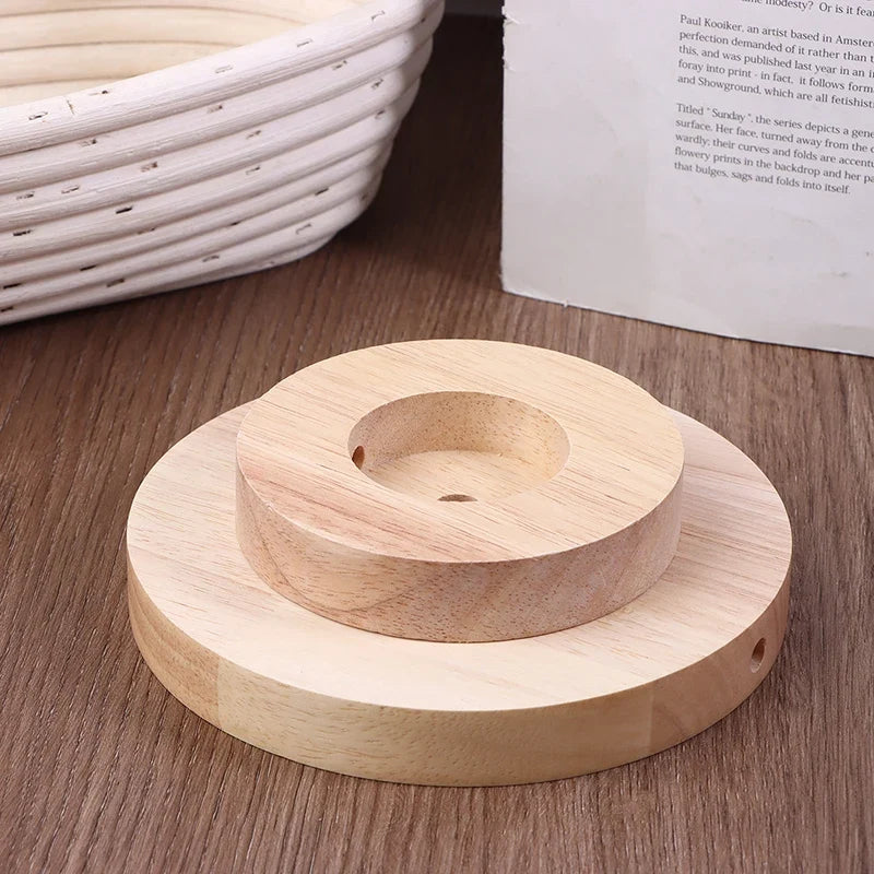 Round Solid Wood Table Lamp Base – 10cm 12cm 15cm DIY Stand