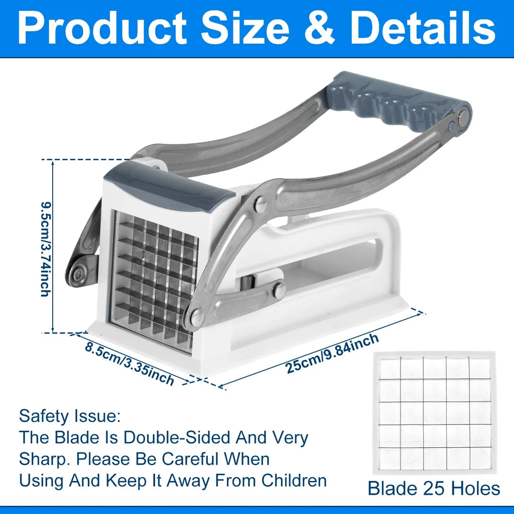 Stainless Steel French Fry Cutter & Vegetable Slicer