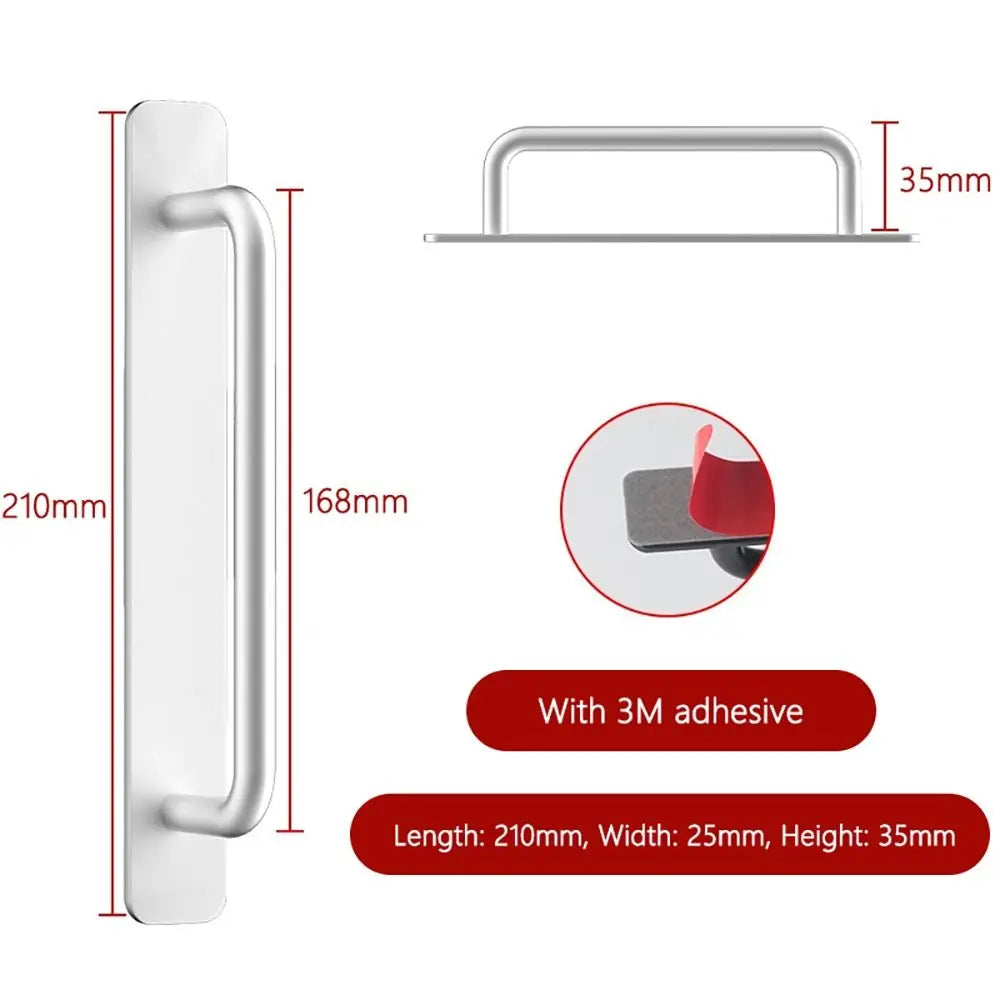 Punch-Free Aluminum Self-Adhesive Cabinet Pulls & Door Handles