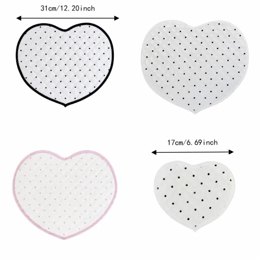 Heart-Shaped Quilted Fabric Placemats & Cup Coasters