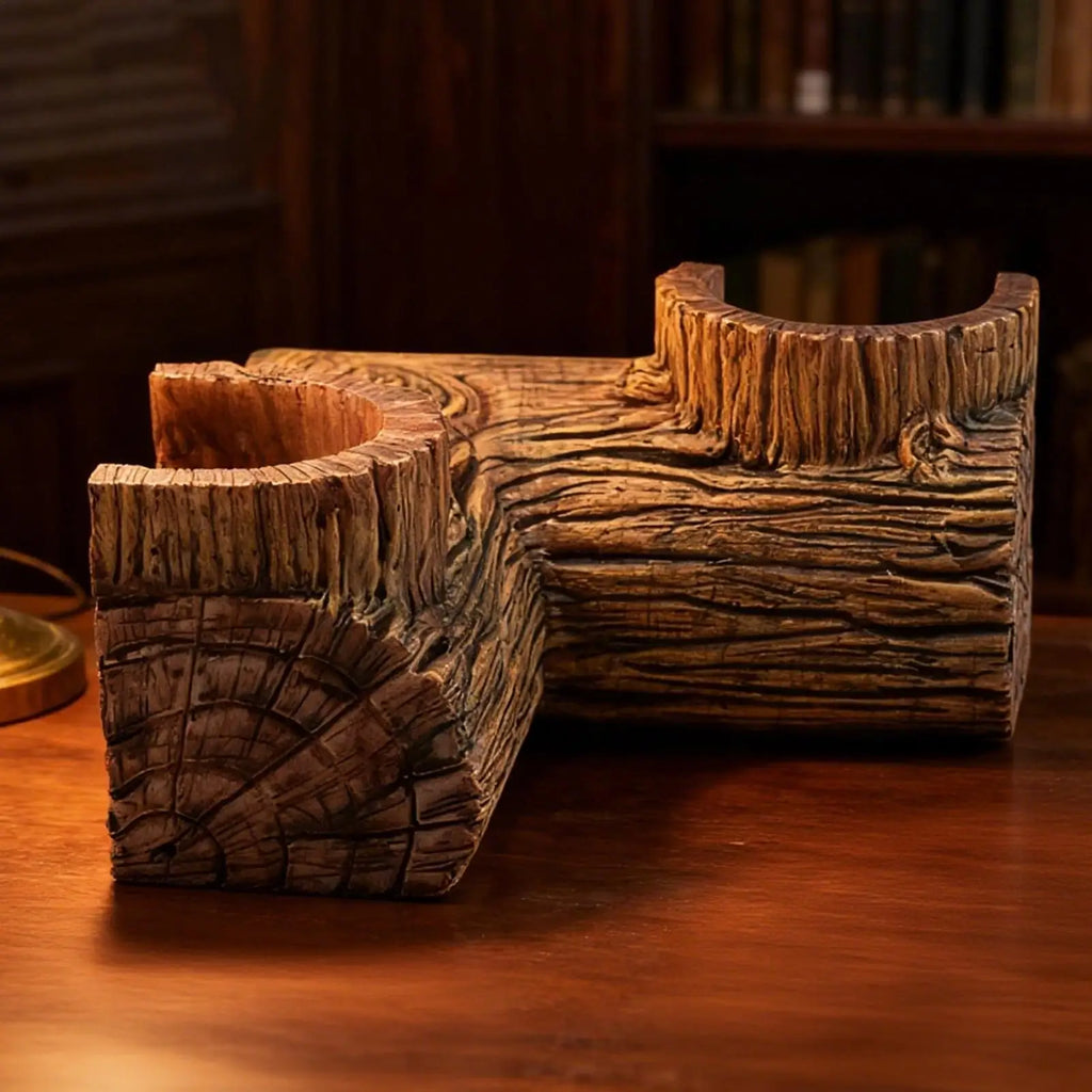 Wood Grain Aquarium Tunnel Cave – Fish & Shrimp Shelter Decor
