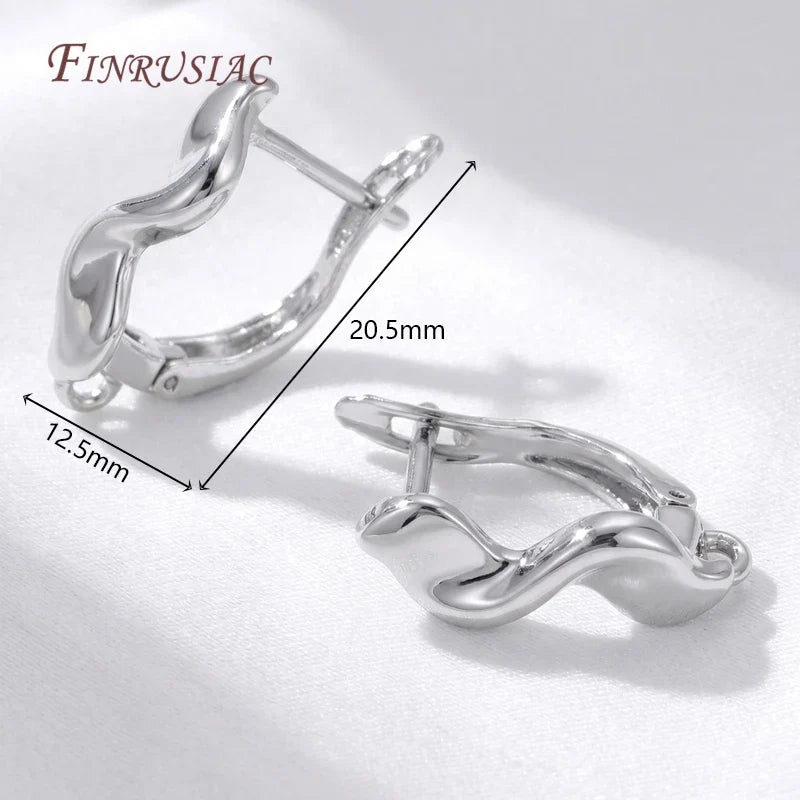 Fan Twist Wave Leverback Earring Hooks 18K Gold Plated DIY