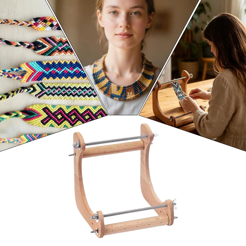 Wood Beading Loom – Adjustable Bracelet & Necklace Weaving Frame
