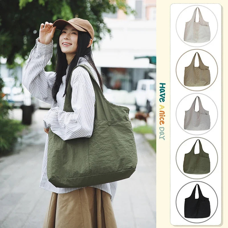 Women's Large Nylon Shoulder Crossbody Tote Bag for Work