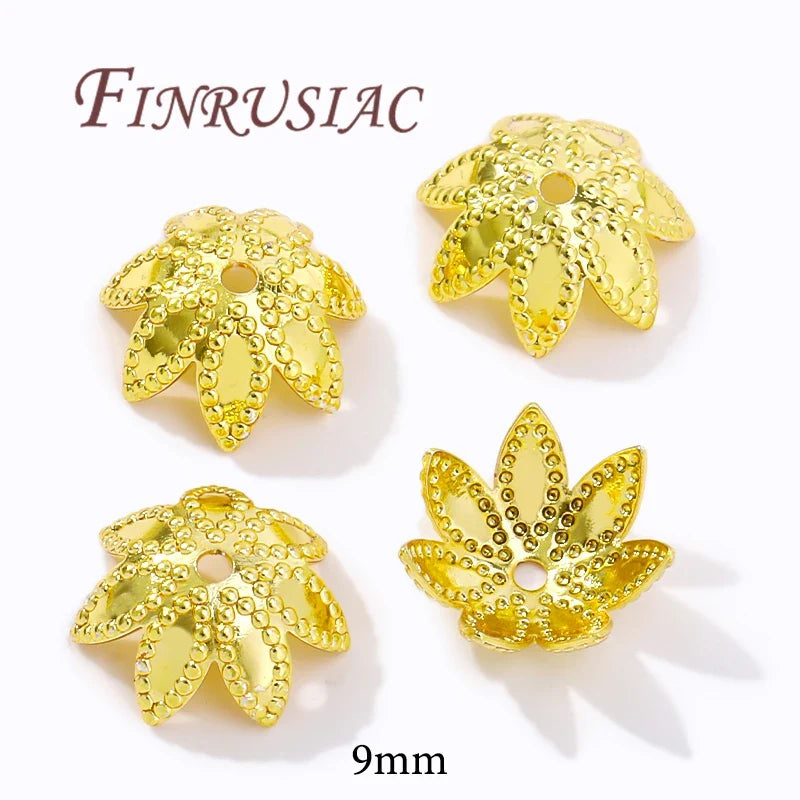 18K/14K Gold Plated Filigree Flower Bead Caps – Jewelry Making