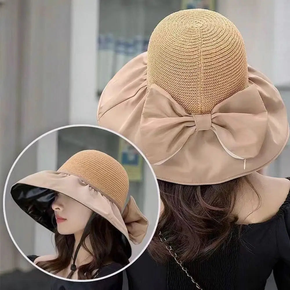 Women's Wide Brim UV Bucket Hat – Foldable Beach Cap