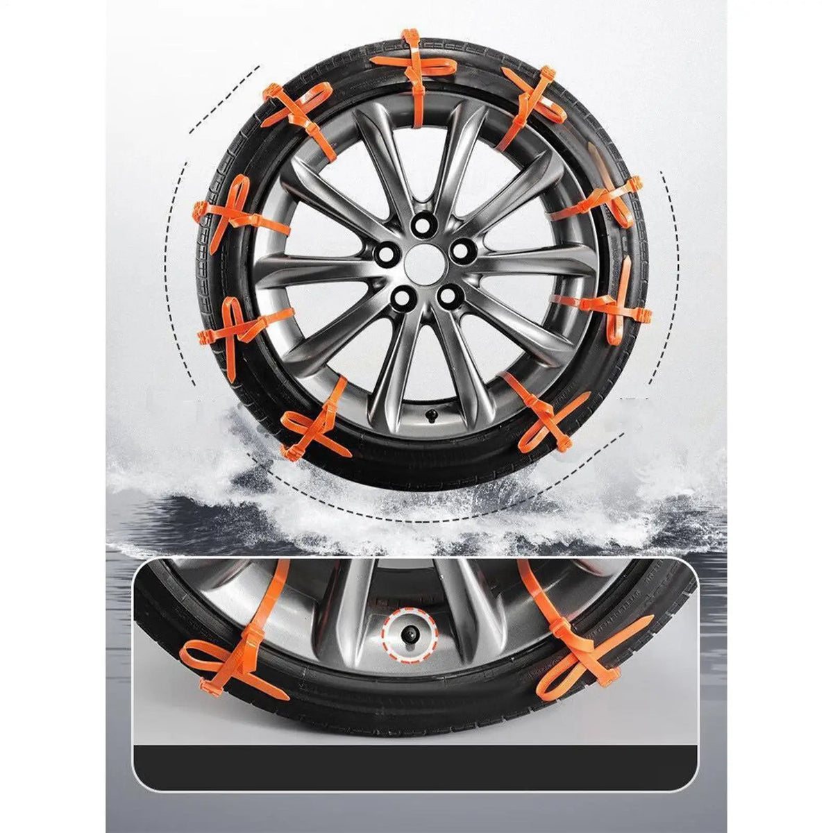 Tire Snow Chains 10-Piece Anti-Slip Zip Ties – Car SUV Truck