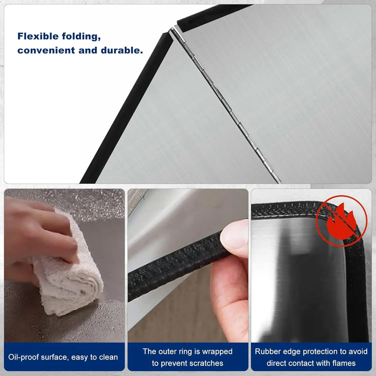 Foldable Stainless Steel Oil Splatter Guard for Frying Pan