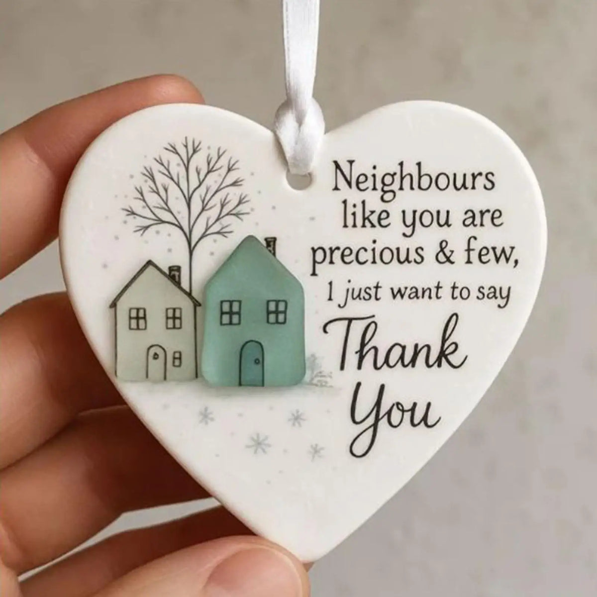 Neighbours Thank You Heart Acrylic Christmas Ornament Gift