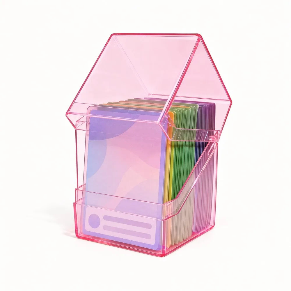 Acrylic TCG Card Storage Box – 100 Cards, Stackable & Clear