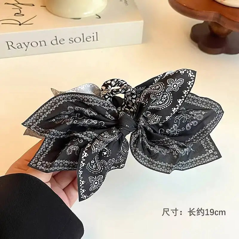 Paisley Cotton Hair Claw Clip with Bow | Women & Girls