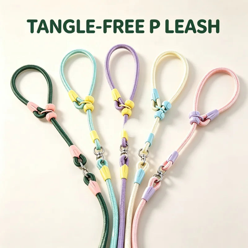 Tangle-Free Nylon Dog Training Leash P-Chain Collar 160cm