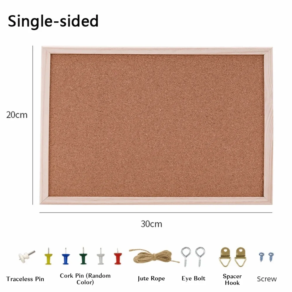 Wooden Frame Cork Bulletin Board – Hanging Memo Display Board