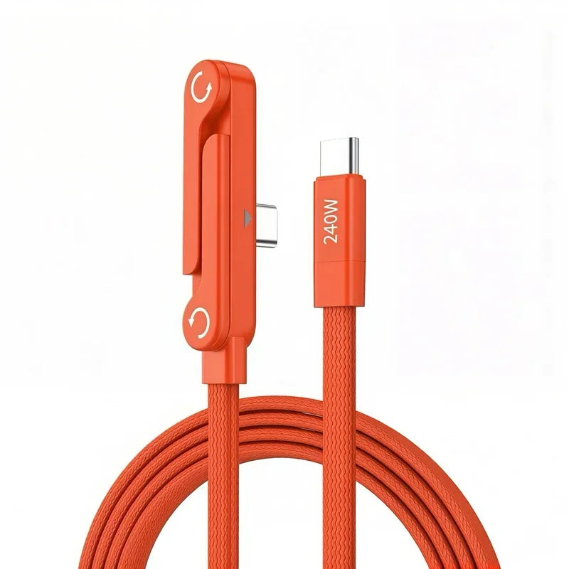 240W 2-in-1 Type-C Fast Charging Cable & Foldable Stand