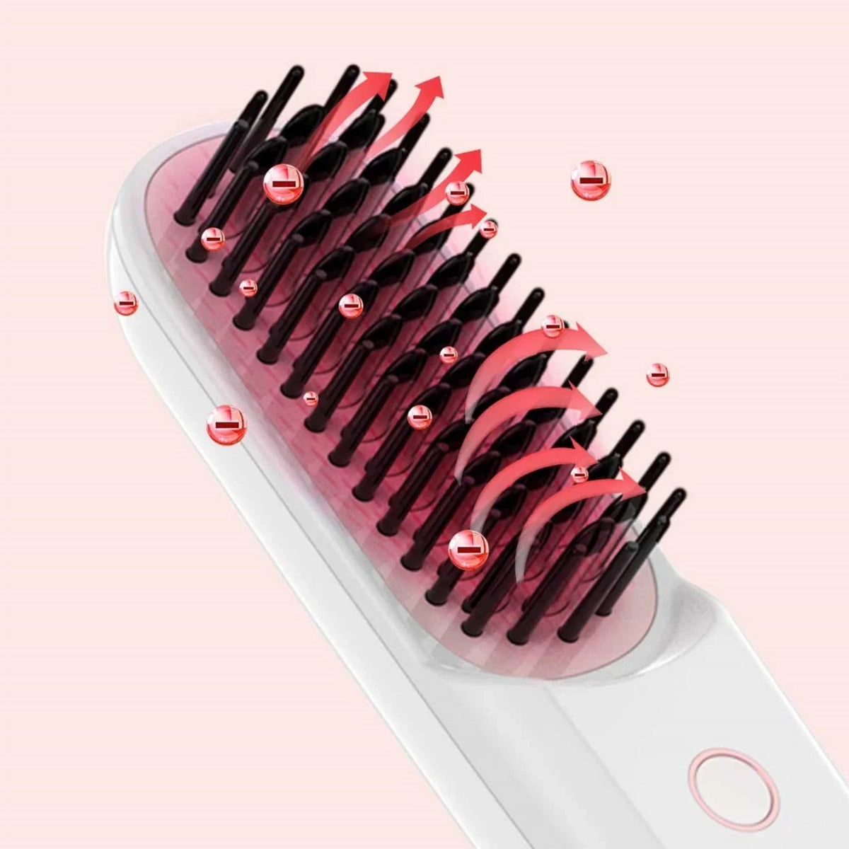 Wireless Ionic Hair Straightener Brush – USB Rechargeable Comb
