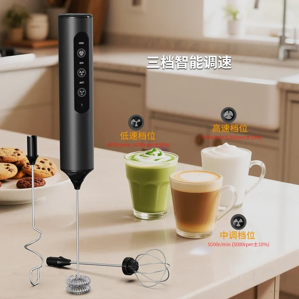 CLITON Electric Milk Frother Portable Mini Egg Beater Whisk