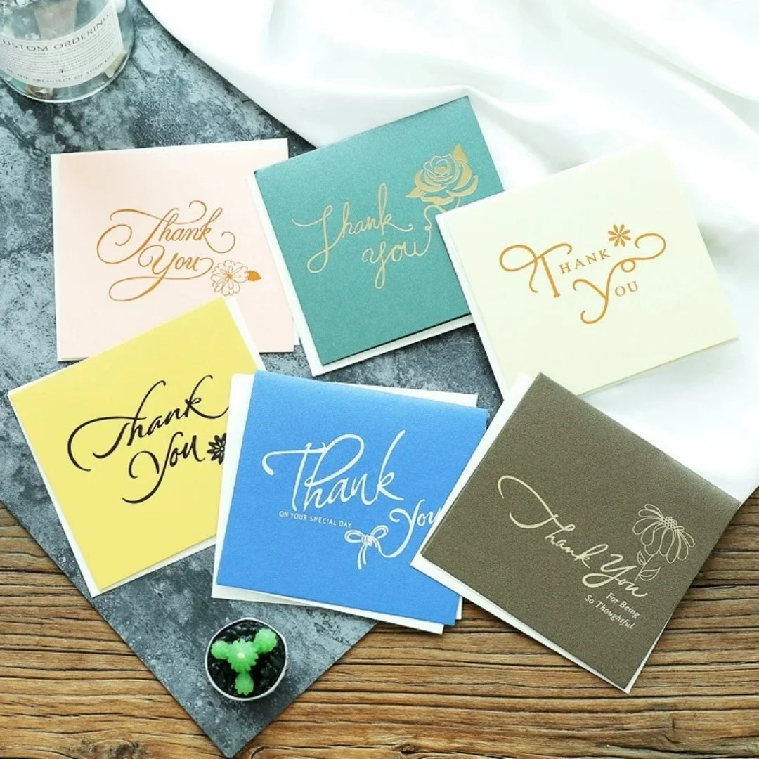 Dark Blue Green Floral Greeting Card – Birthday & Thank You