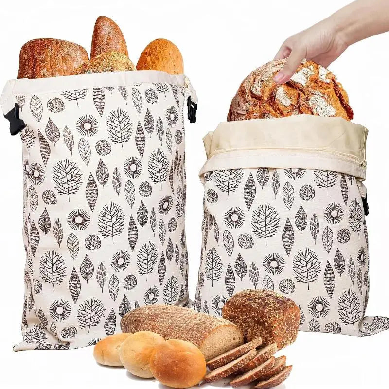 Reusable Beeswax Bread Bag – Eco Linen Food Storage Pouch
