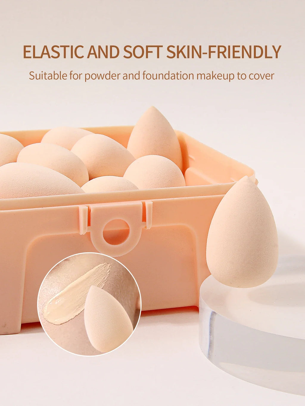 25Pcs Mini Makeup Sponges Wet & Dry with Storage Case