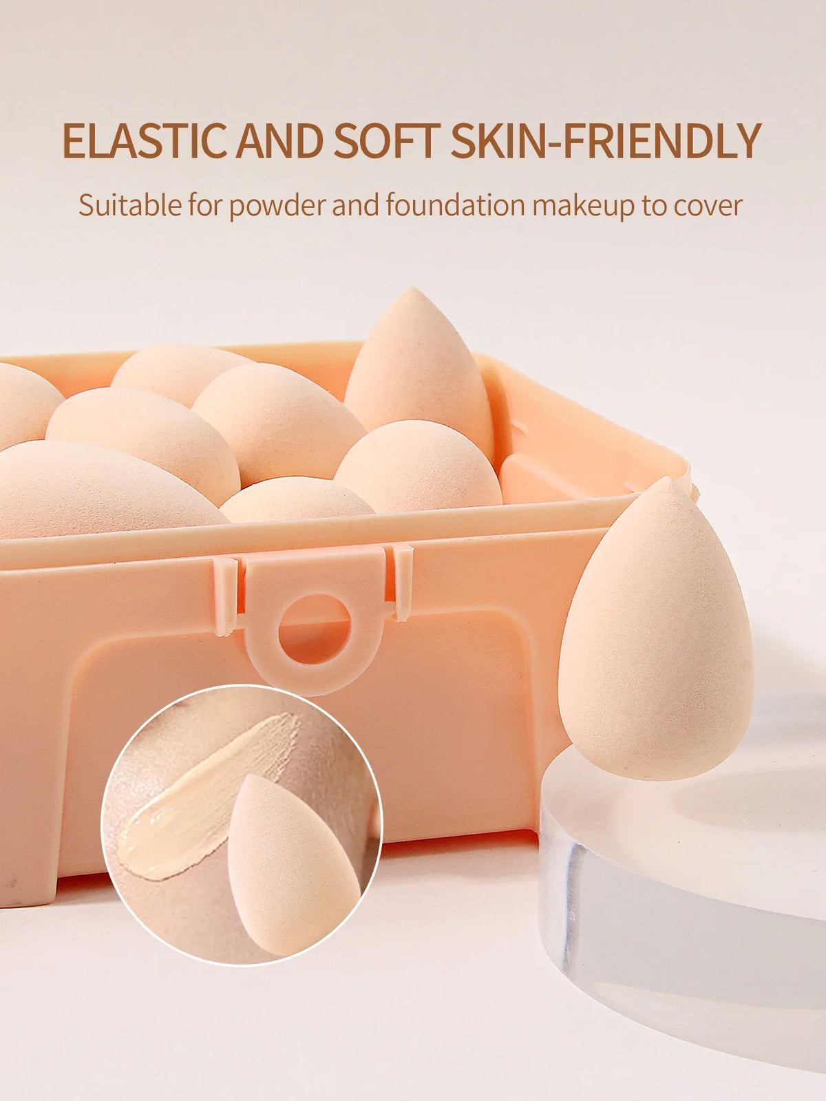 25Pcs Mini Makeup Sponges Wet & Dry with Storage Case