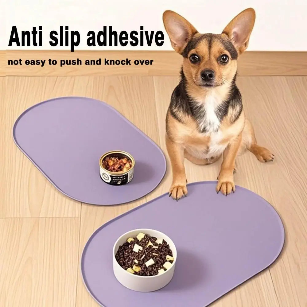 Silicone Pet Food Mat – Waterproof, BPA-Free, Raised Edges