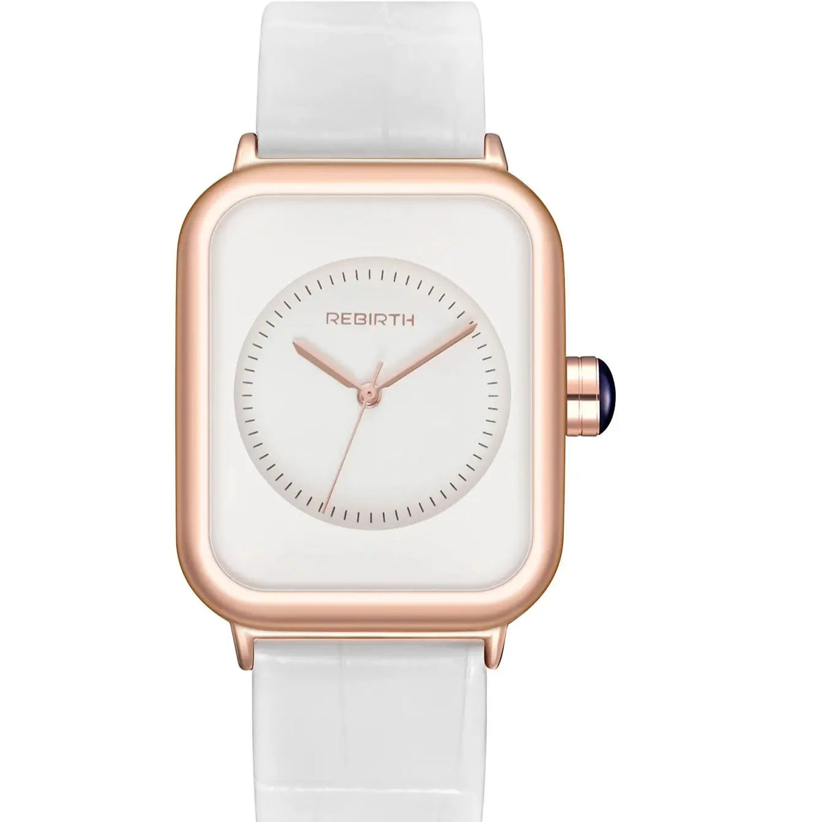 REBIRTH Women's Leather Quartz Watch – Minimalist Casual Style