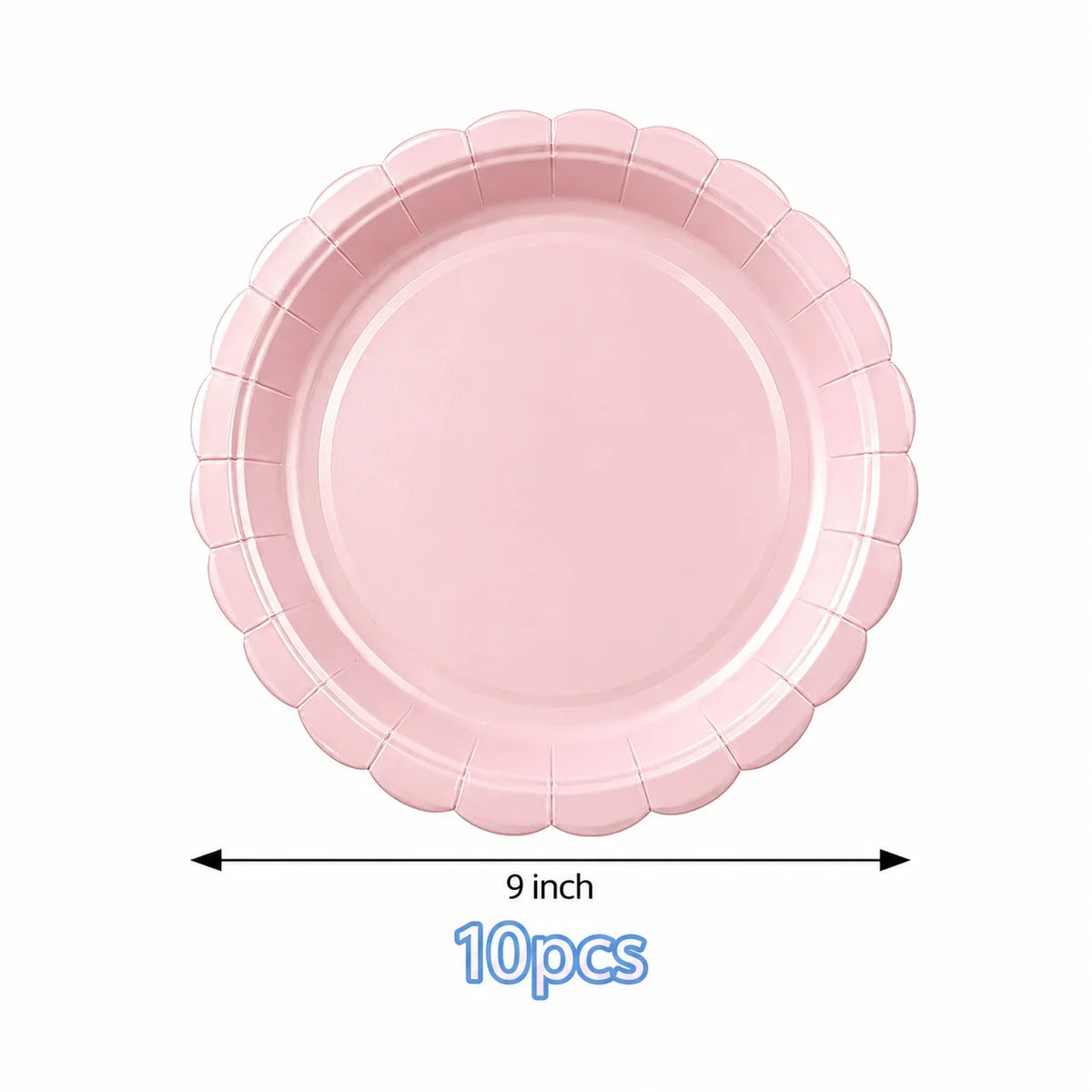Pink Scalloped Disposable Tableware Set – Plates, Cups & Napkins