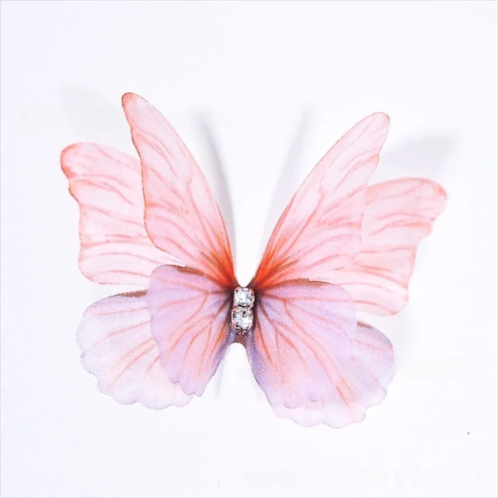 50Pcs 3D Organza Butterfly Appliques – Colorful Mesh Patches