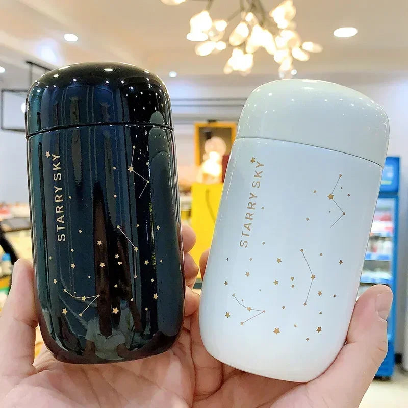 Starry Sky 200ml Mini Vacuum Flask – Leakproof Steel Thermos