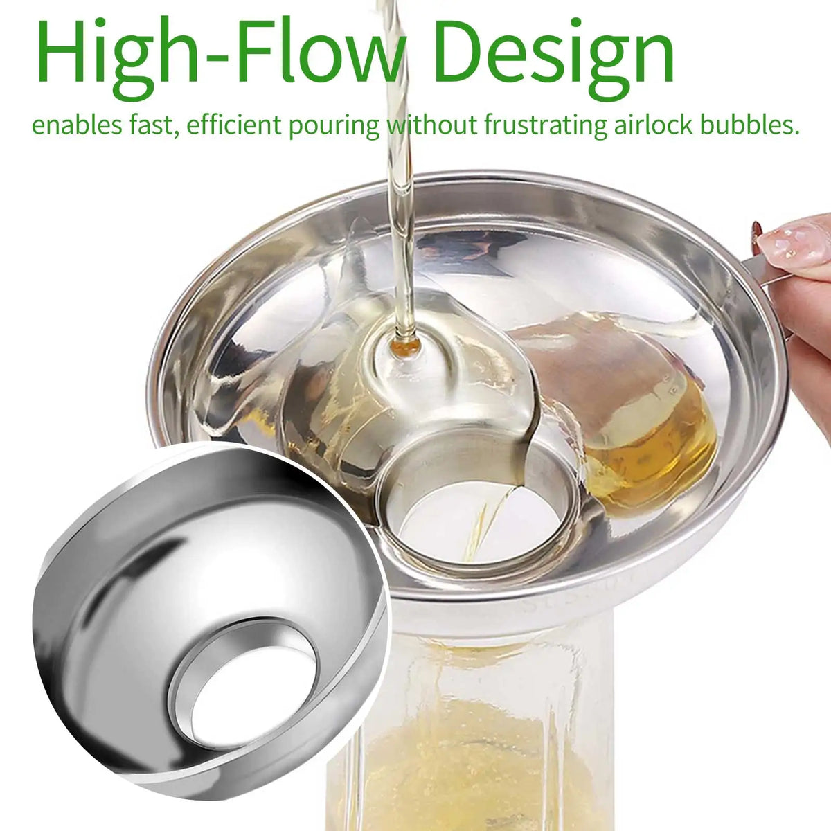 Stainless Steel Wide Mouth Kitchen Funnel – Oil, Jam & Sauce