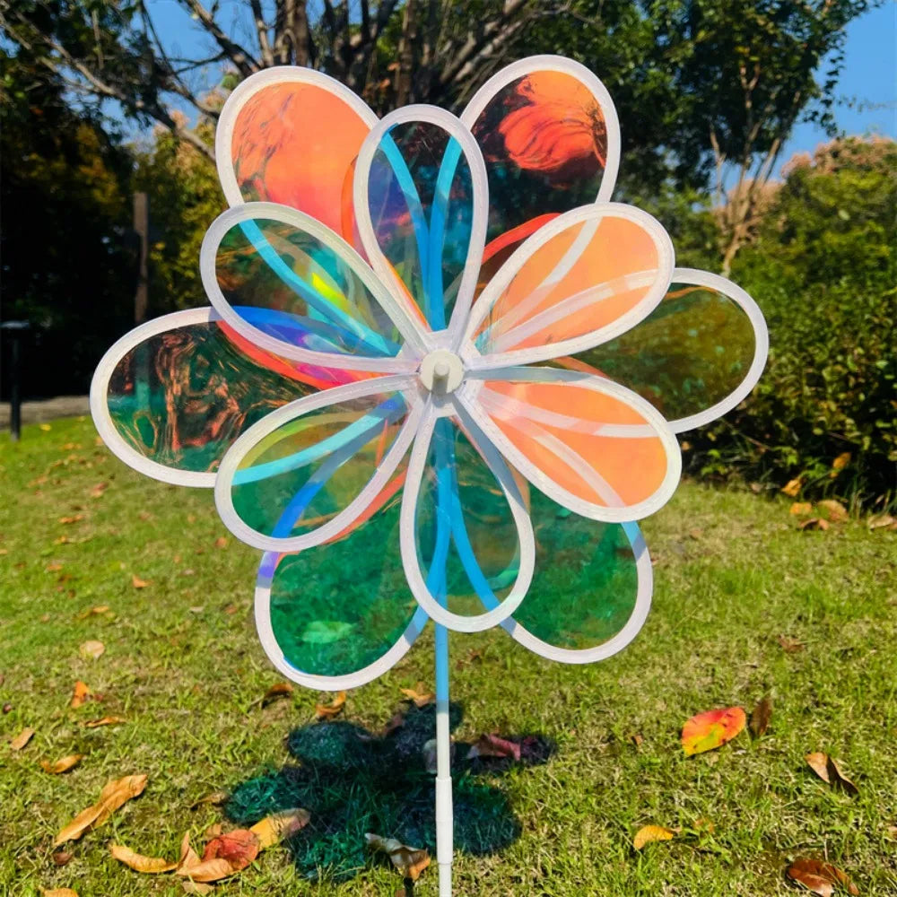 Sunflower Windmill Garden Spinner – Double Layer Laser Pinwheel