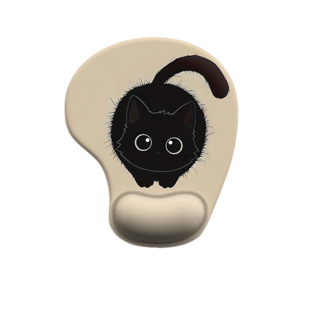 Cartoon Animal Mouse Pad with Ergonomic Silicone Wrist Rest