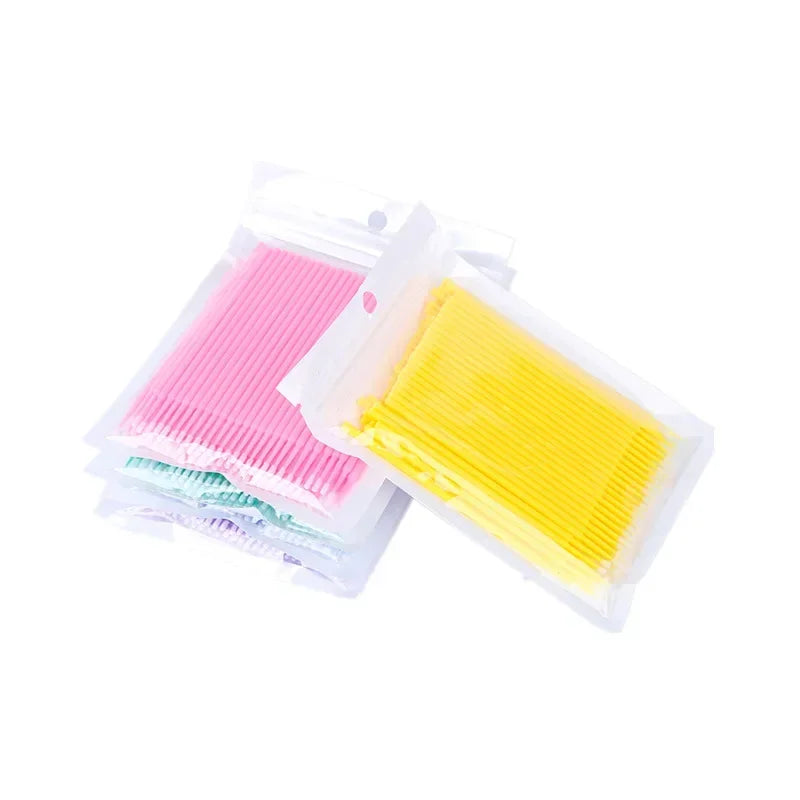 100Pcs Disposable Micro Brush Eyelash Cleaning Sticks | Eye Makeup