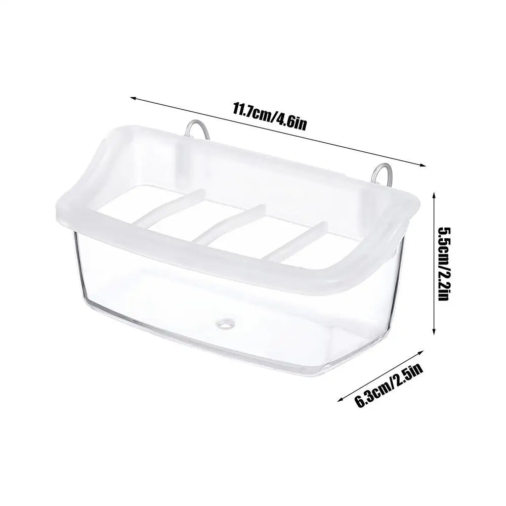 Transparent Anti-Spill Parrot Cage Feeder & Water Bowl