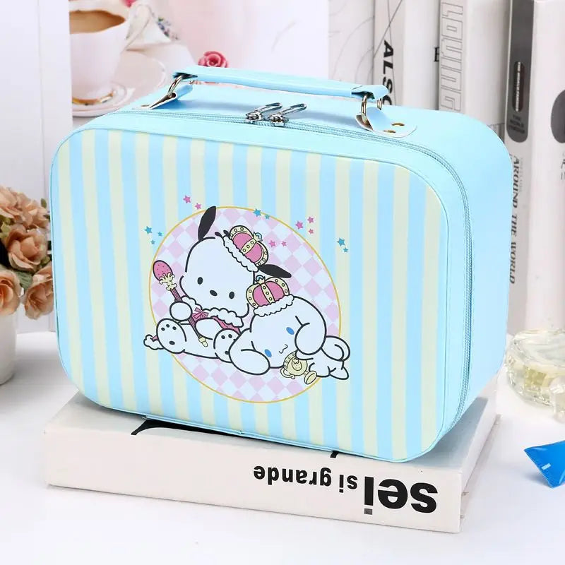 Sanrio Kawaii Makeup Bag with Mirror – Extra Large PU Leather