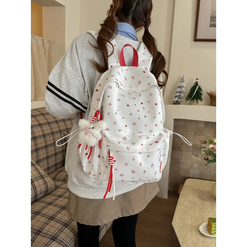Korean Star Print Large Capacity Women's Backpack | Nixie