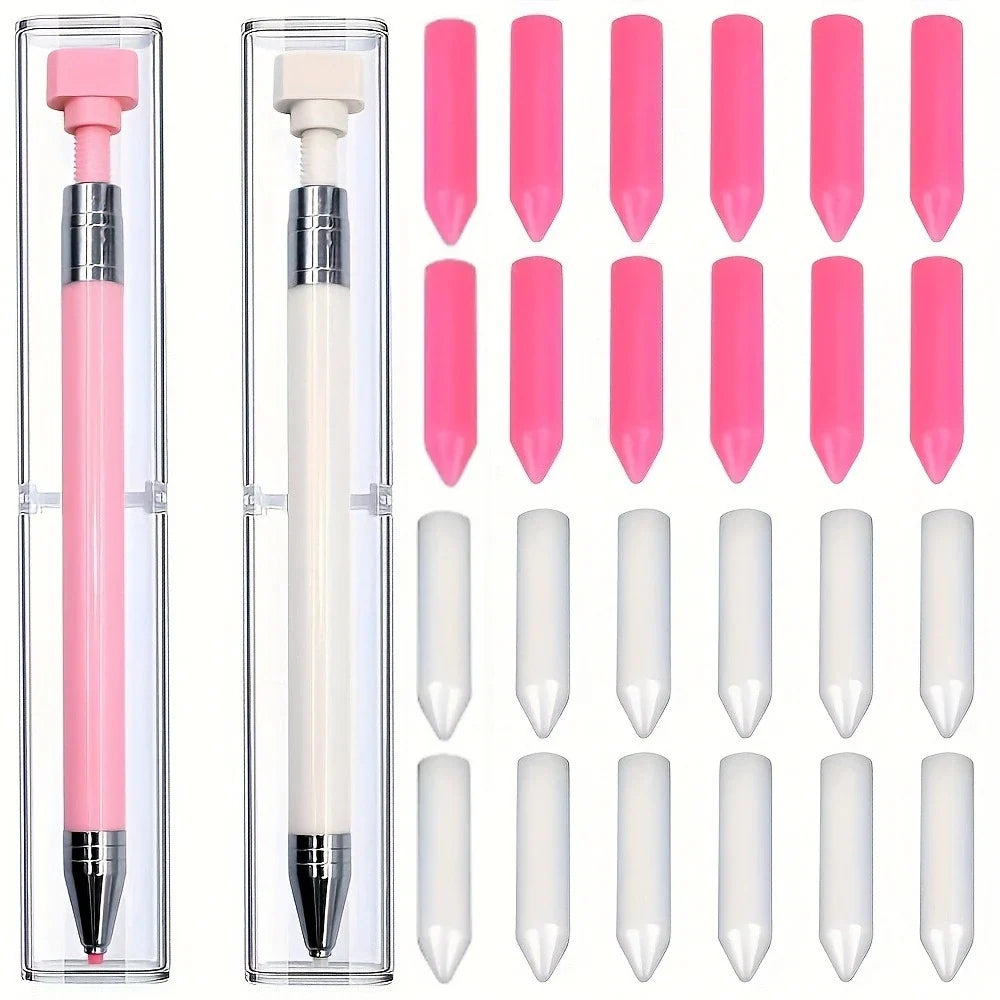 Rhinestone Picker Wax Pen – Refillable Nail Dotting Tool + 3 Refills