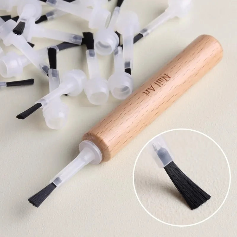51pc Dual-Ended Nail Art Brush Set – Detachable Wood Handle