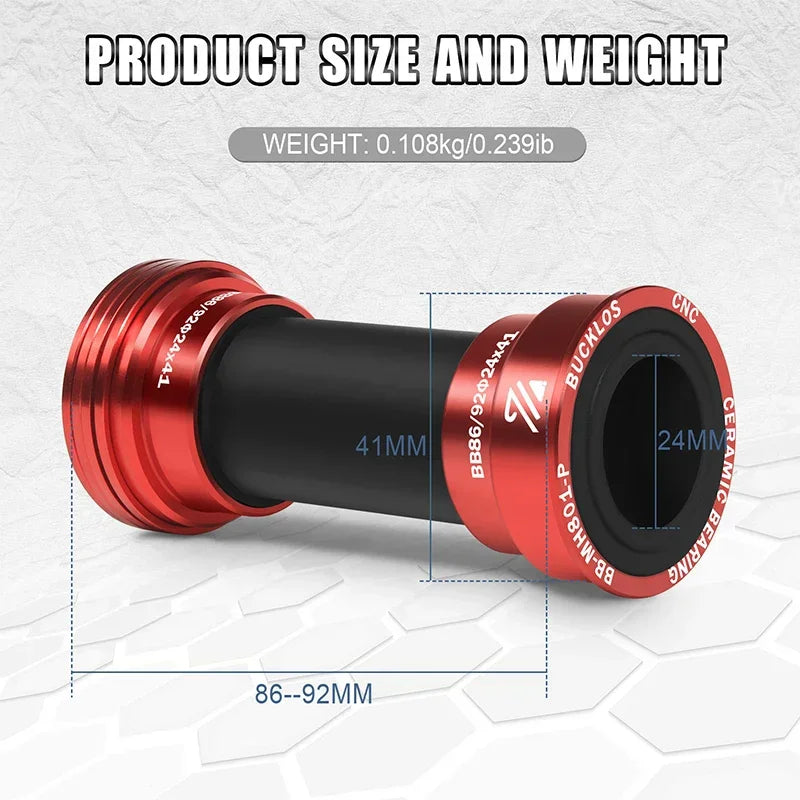 BUCKLOS BB86/92 Pressfit Bottom Bracket 24mm MTB Road Bike