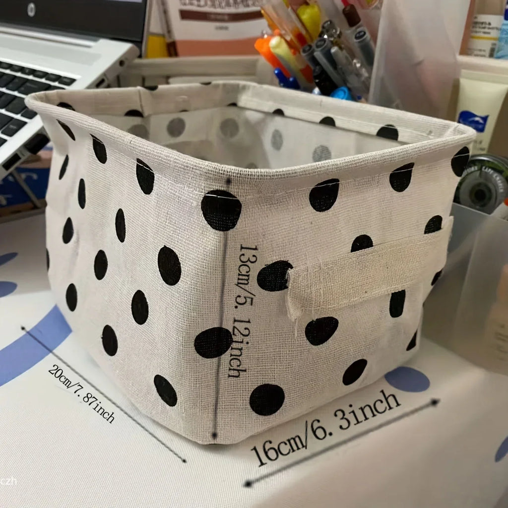 Foldable Canvas Storage Basket with Handle – Cotton & Linen