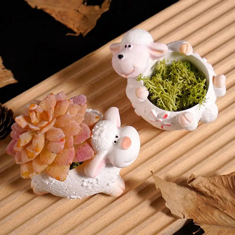 Sheep Flower Pot Silicone Mold – DIY Candle Resin Gypsum Craft